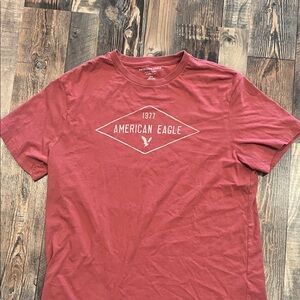 American Eagle Outfitters Men's Dusty Rose Logo Short Sleeve Tee